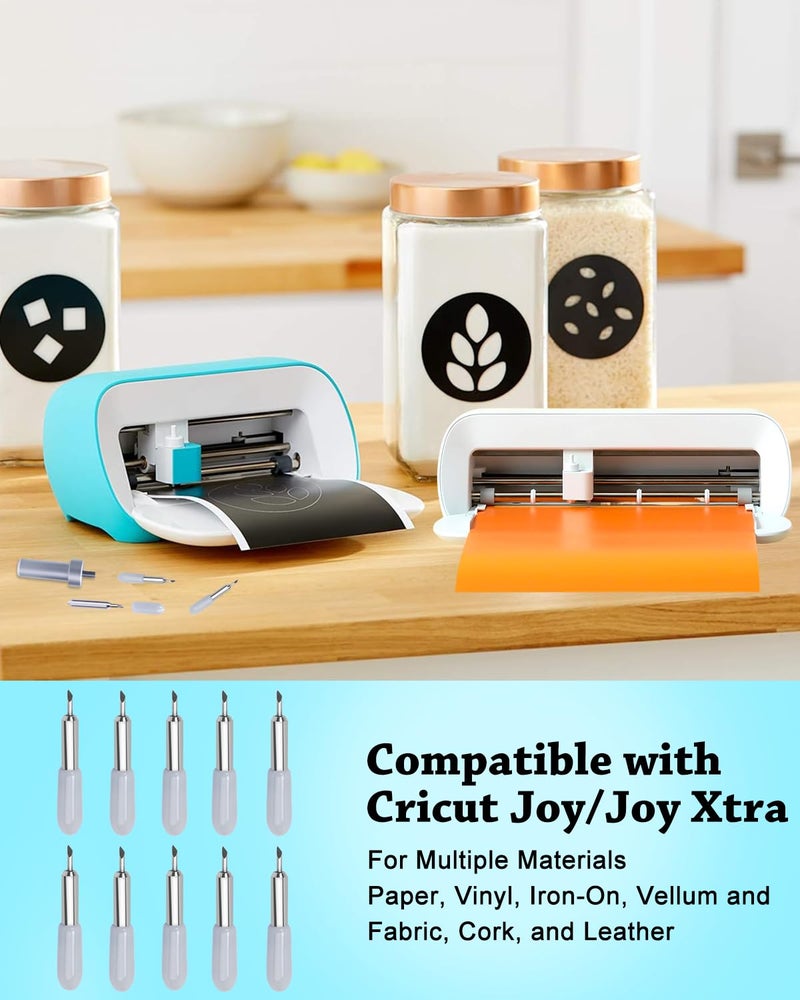 UCEC 10PCS Cutter Blades Compatible with Cricut Joy & Joy Xtra Cutting Machine, Paper Cutter Replacement Standard Blade 45°Cutting Vinyl Fabric, Craft Accessories for DIY Projects - Image 2